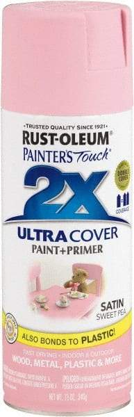 Rust-Oleum - Sweet Pea (Color), Satin, Enamel Spray Paint - 8 Sq Ft per Can, 12 oz Container, Use on Multipurpose - Eagle Tool & Supply