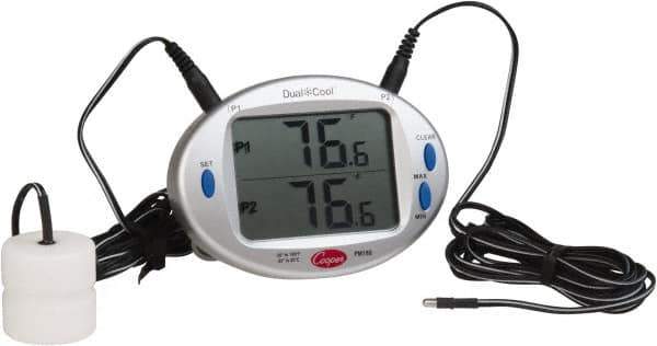 Cooper - -25 to 180°F Digital Panel Thermometer - 3-Digit LCD Display, AAA Battery Power - Eagle Tool & Supply