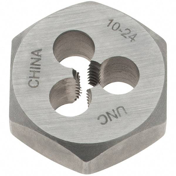 Import - Hex Rethreading Dies Thread Size: #10-24 Hex Size (Inch): 19/32 - Exact Industrial Supply