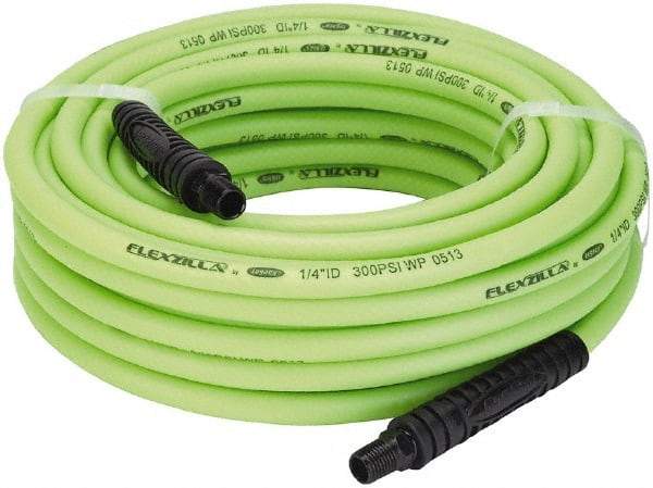 Legacy - 1/4" ID x 0.46" OD 50' Long Multipurpose Air Hose - MNPT x MNPT Ends, 300 Working psi, 140°, 1/4" Fitting, Green - Eagle Tool & Supply