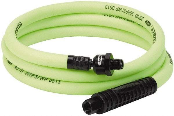 Legacy - 3/8" ID x 0.61" OD 6' Long Lead-In Whip Hose - FNPT x MNPT Ball Swivel Ends, 300 Working psi, 140°, 1/4" Fitting, Green - Eagle Tool & Supply