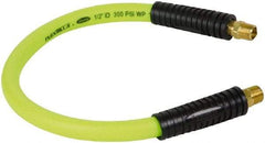 Legacy - 1/2" ID x 0.74" OD 2' Long Lead-In Whip Hose - MNPT Fixed x MNPT Swivel End, 300 Working psi, 140°, 3/8" Fitting, Green - Eagle Tool & Supply