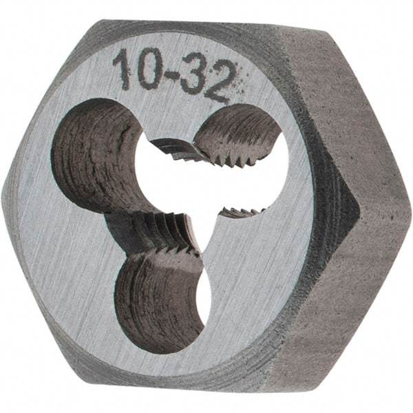 Import - Hex Rethreading Dies Thread Size: #10-32 Hex Size (Inch): 19/32 - Exact Industrial Supply