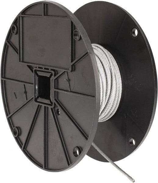 Value Collection - 1/8" x 3/32" Diam, Aircraft Cable - 920 Lb Breaking Strength, 7 x 7 Strand Core, Vinyl Coating - Eagle Tool & Supply
