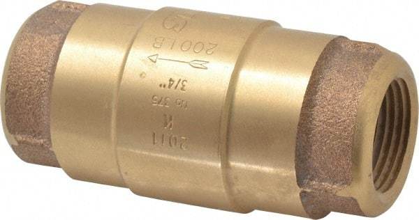 Strataflo - 3/4" Brass Check Valve - Inline, FNPT x FNPT, 200 WOG - Eagle Tool & Supply