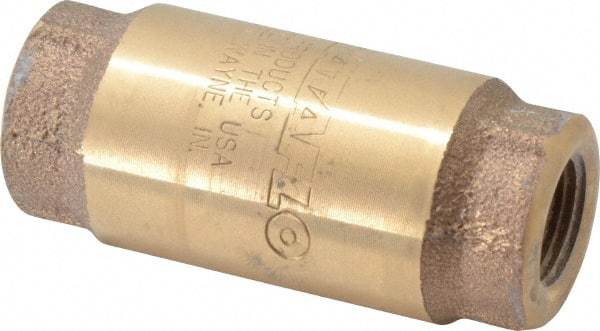 Strataflo - 3/8" Brass Check Valve - Inline, FNPT x FNPT, 400 WOG - Eagle Tool & Supply