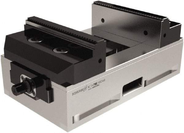 Schunk - 160mm Jaw Width, 280mm Max Jaw Opening, 50mm Throat Depth, Manual Precision Self Centering Vise - Eagle Tool & Supply