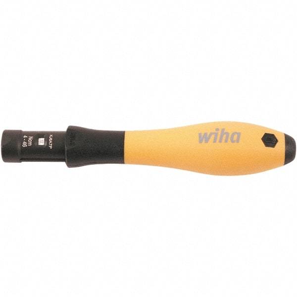 Wiha - 1 Piece, 0.04 to 0.46 N/m, Adjustable Torque Limiting Screwdriver - 4" OAL, 1/4" Drive - Eagle Tool & Supply