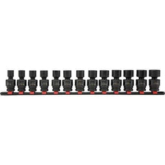 Blackhawk by Proto - 13 Piece 13/8" Drive Deep Well Impact Socket Set - 6 Points, 7 to 19mm Range, Metric Measurement - Eagle Tool & Supply