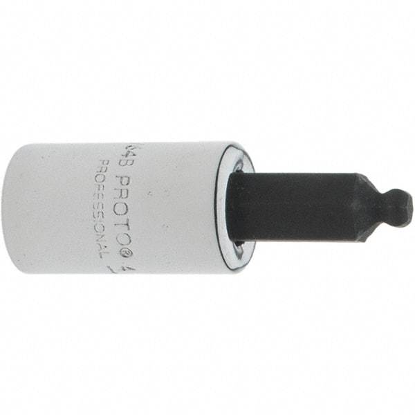 Proto - 1/4" Drive, 9/64" Hex Bit Socket - 1-1/2" OAL, 1.047" Bit Length, Ball End - Eagle Tool & Supply
