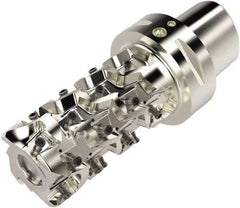 Seco - 50mm Cut Diam, 153mm OAL, Indexable Square Shoulder Helical End Mill - LO.. 12 Inserts, C6 Modular Connection, 90° Lead Angle, Through Coolant, Series Square T4-08 - Eagle Tool & Supply