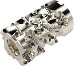 Seco - 28 Inserts, 2-1/2" Cut Diam, 1" Arbor Diam, 3.18" Max Depth of Cut, Indexable Square-Shoulder Face Mill - 90° Lead Angle, 163mm High, LOEX12.. Insert Compatibility, Through Coolant, Series Square T4-12 - Eagle Tool & Supply