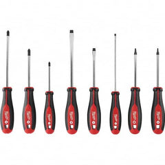 Milwaukee Tool - Screwdriver Sets Screwdriver Types Included: Philips; Slotted; Square; Torx Number of Pieces: 8 - Eagle Tool & Supply
