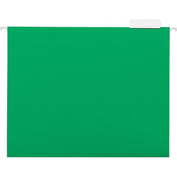 Universal One - 9-5/8 x 11-3/4", Letter Size, Bright Green, Hanging File Folder - 11 Point Stock, 1/5 Tab Cut Location - Eagle Tool & Supply