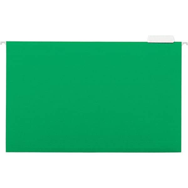 Universal One - 9-5/8 x 14-3/4", Legal, Bright Green, Hanging File Folder - 11 Point Stock, 1/5 Tab Cut Location - Eagle Tool & Supply