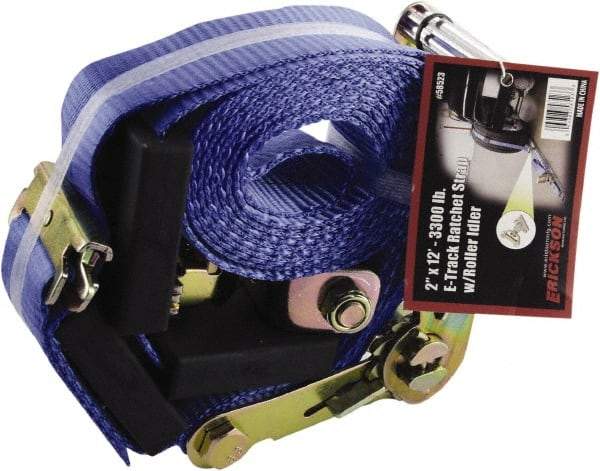 Erickson Manufacturing - 12' Long x 2" Wide, 6,000 Lb Basket Capacity, Polyester & Steel Web Sling - Yellow - Eagle Tool & Supply