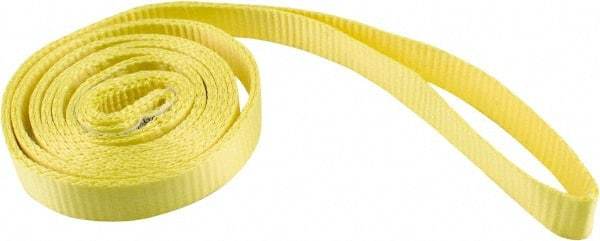 Erickson Manufacturing - 8' Long x 1" Wide, 2,100 Lb Vertical Capacity, Polyester Web Sling - 1,680 Lb Choker Capacity, Yellow - Eagle Tool & Supply