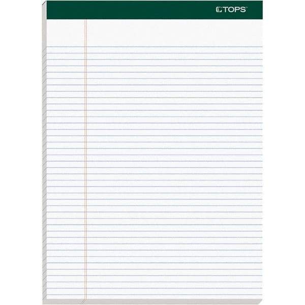 TOPS - 100 Sheet, 8-1/2 x 11-3/4", Narrow Docket Ruled Pad - White - Eagle Tool & Supply