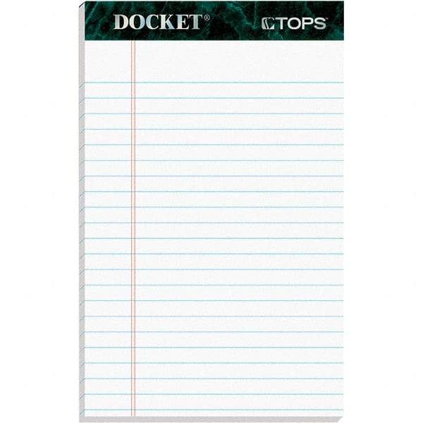 TOPS - 50 Sheet, 5 x 8", Legal/Wide (Style) Perforated Style Ruled Pads - White - Eagle Tool & Supply