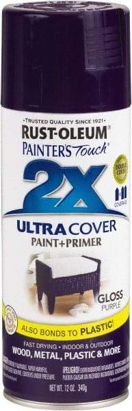 Rust-Oleum - Purple, Gloss, Enamel Spray Paint - 8 Sq Ft per Can, 12 oz Container, Use on Multipurpose - Eagle Tool & Supply