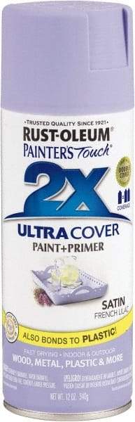 Rust-Oleum - French Lilac, Satin, Enamel Spray Paint - 8 Sq Ft per Can, 12 oz Container, Use on Multipurpose - Eagle Tool & Supply