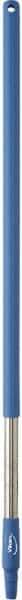 Vikan - 39-1/2 x 1-1/4" Stainless Steel Squeegee Handle - European Threaded Connection, Blue - Eagle Tool & Supply
