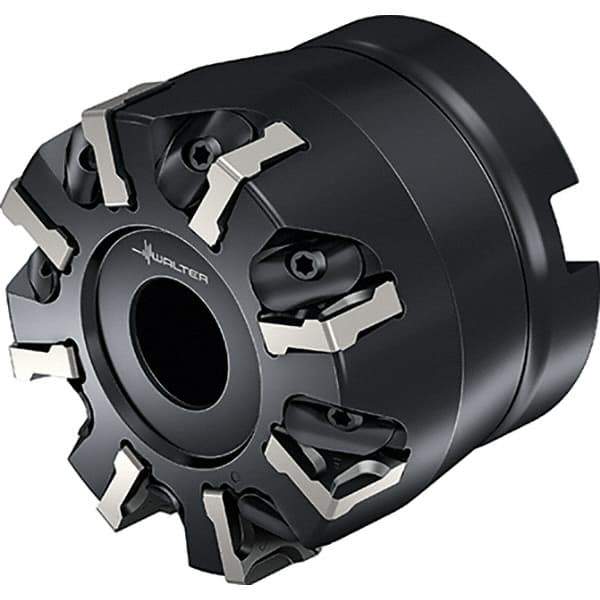 Walter - 16 Inserts, 100mm Cut Diam, 32mm Arbor Diam, Indexable Square-Shoulder Face Mill - 0° Lead Angle, 50mm High, Series M2136-B1 METRISCH - Eagle Tool & Supply