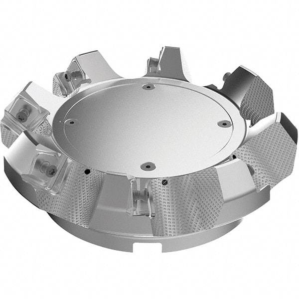 Seco - 160mm Cut Diam, 40mm Arbor Hole, 9mm Max Depth of Cut, 48° Indexable Chamfer & Angle Face Mill - 8 Inserts, 63 Insert, Right Hand Cut, 8 Flutes, Through Coolant, Series R220.54 - Eagle Tool & Supply