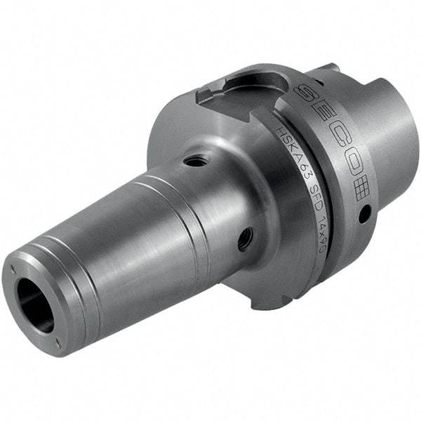 Seco - 32mm Hole Diam, HSK100A Taper Shank Shrink Fit Tool Holder & Adapter - 91mm Projection, 44mm Nose Diam, 51mm Clamping Depth, Through Coolant - Exact Industrial Supply