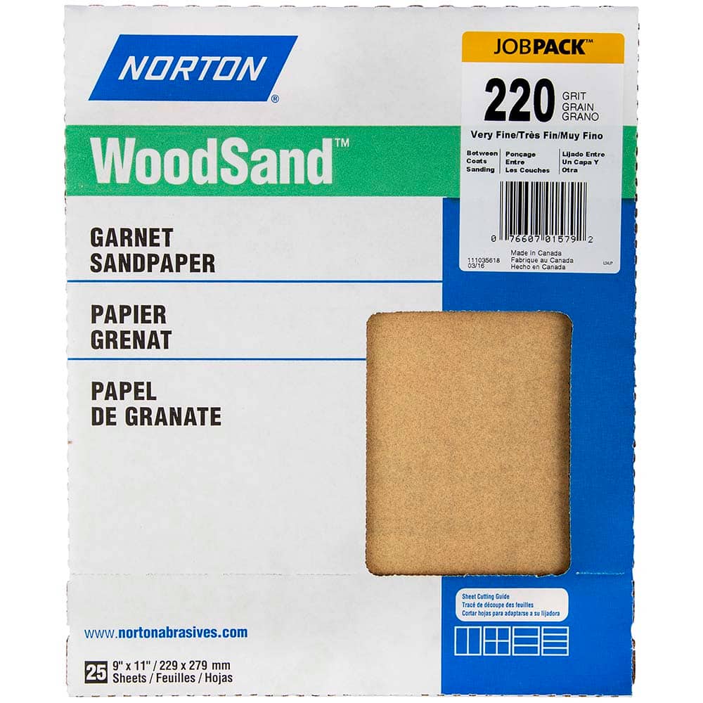 Norton - Sanding Sheets Abrasive Material: Garnet Grade: Very Fine - Eagle Tool & Supply