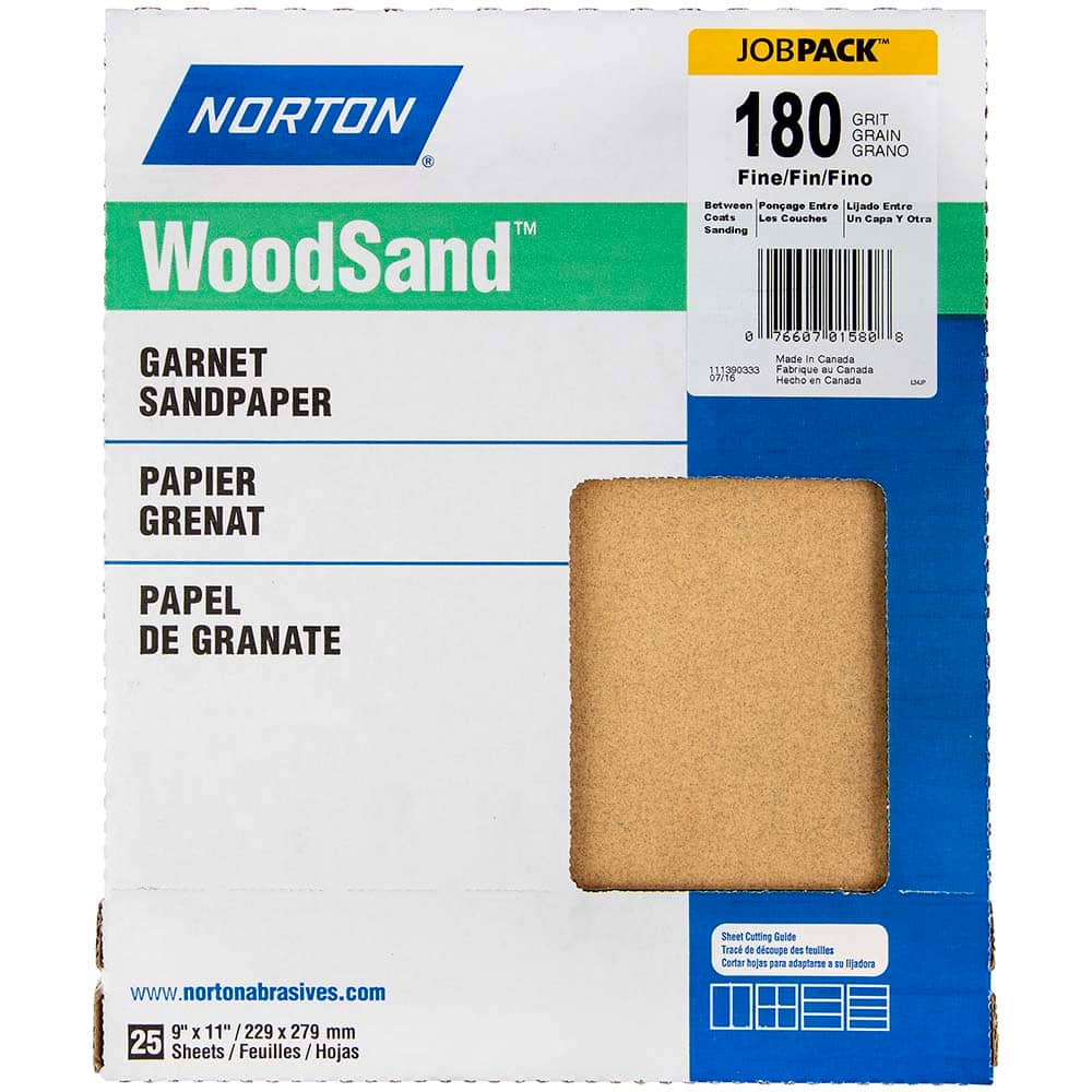 Norton - Sanding Sheets Abrasive Material: Garnet Grade: Fine - Eagle Tool & Supply