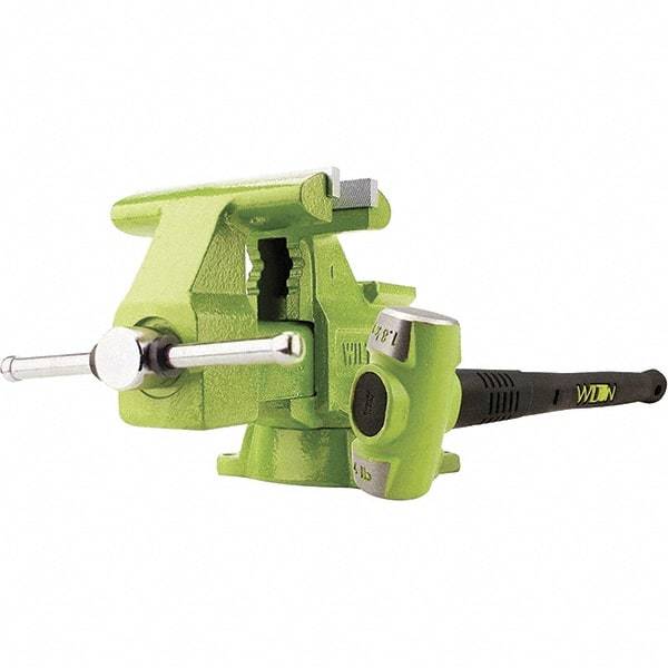 Wilton - 6-1/2" Jaw Width x 5-1/2" Jaw Opening Capacity, 3-13/16" Throat Depth, Bench & Pipe Combination Vise - 1/8 to 2-1/2" Pipe Capacity, Swivel Base, Bolt Down Attachment, Iron - Eagle Tool & Supply