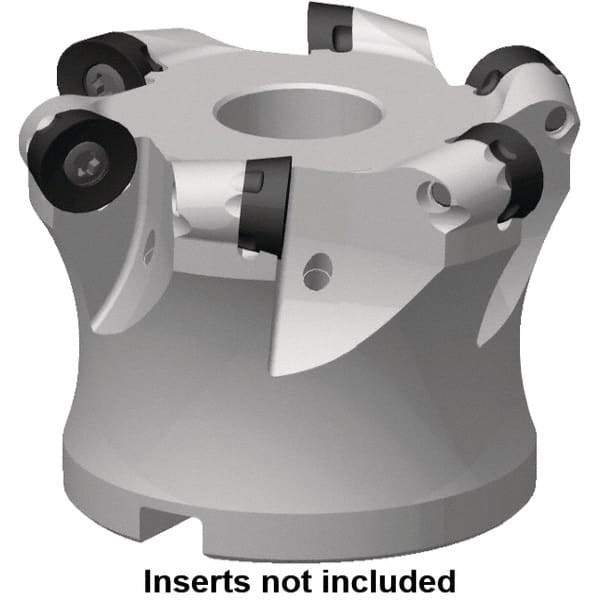 Kennametal - 30mm Cut Diam, 5mm Max Depth, 16mm Arbor Hole, 5 Inserts, RP.. 10T3 Insert Style, Indexable Copy Face Mill - 7713VR10 Cutter Style, 45,500 Max RPM, 40mm High, Through Coolant, Series 7713 - Eagle Tool & Supply