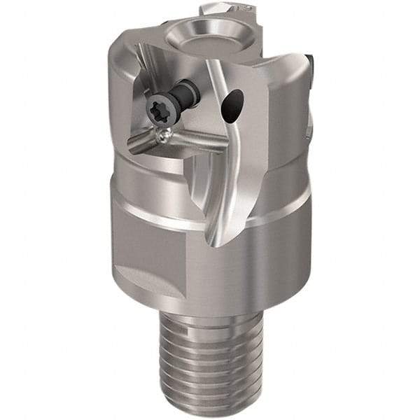 Seco - 1-1/4" Cut Diam, 12mm Max Depth of Cut, 16mm Shank Diam, 40mm OAL, Indexable Square Shoulder Slot Milling End Mill - LOEX12 Inserts, M16 Modular Connection, 90° Lead Angle, Through Coolant, Series 217.94-12 - Eagle Tool & Supply