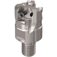 Seco - 1-1/4" Cut Diam, 12mm Max Depth of Cut, 16mm Shank Diam, 40mm OAL, Indexable Square Shoulder Slot Milling End Mill - LOEX12 Inserts, M16 Modular Connection, 90° Lead Angle, Through Coolant, Series 217.94-12 - Eagle Tool & Supply