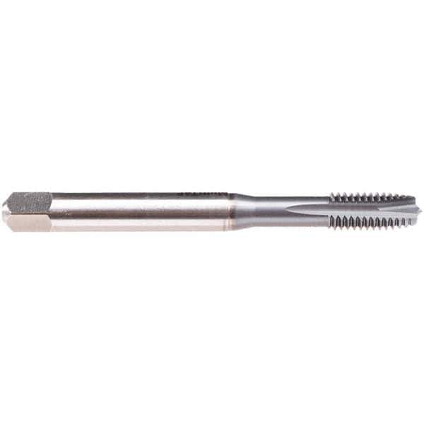 Emuge - M4x0.7 M 3 Flute 6H Plug Spiral Flute Tap - High Speed Steel, TiCN Finish, 63mm OAL, Right Hand Flute, Right Hand Thread, Series B1579300 - Eagle Tool & Supply