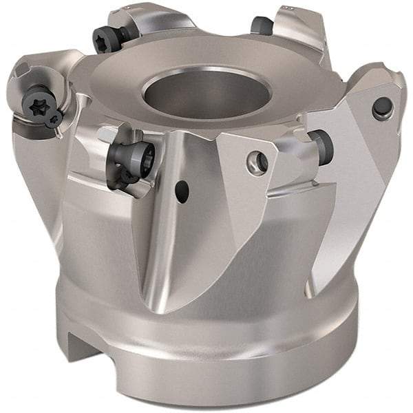 Seco - 54mm Cut Diam, 6mm Max Depth, 27mm Arbor Hole, 6 Inserts, RP..1204 Insert Style, Indexable Copy Face Mill - R220.29 Cutter Style, 10,900 Max RPM, 50mm High, Through Coolant, Series R220.29 - Eagle Tool & Supply