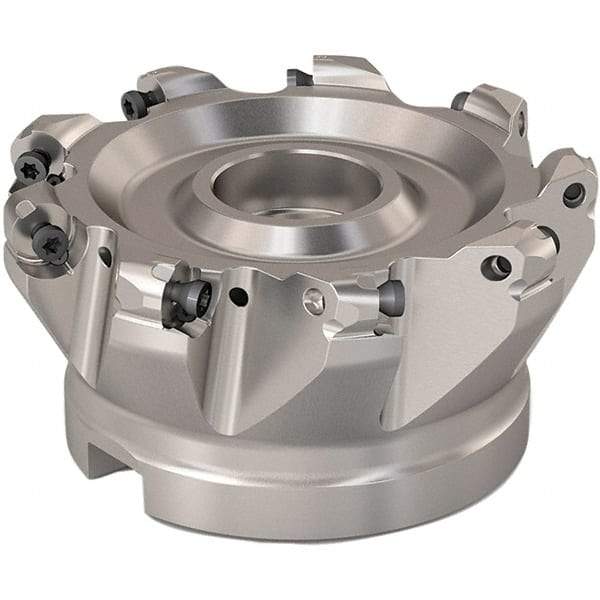 Seco - 88mm Cut Diam, 6mm Max Depth, 32mm Arbor Hole, 9 Inserts, RP..1204 Insert Style, Indexable Copy Face Mill - R220.29 Cutter Style, 8,800 Max RPM, 50mm High, Through Coolant, Series R220.29 - Eagle Tool & Supply