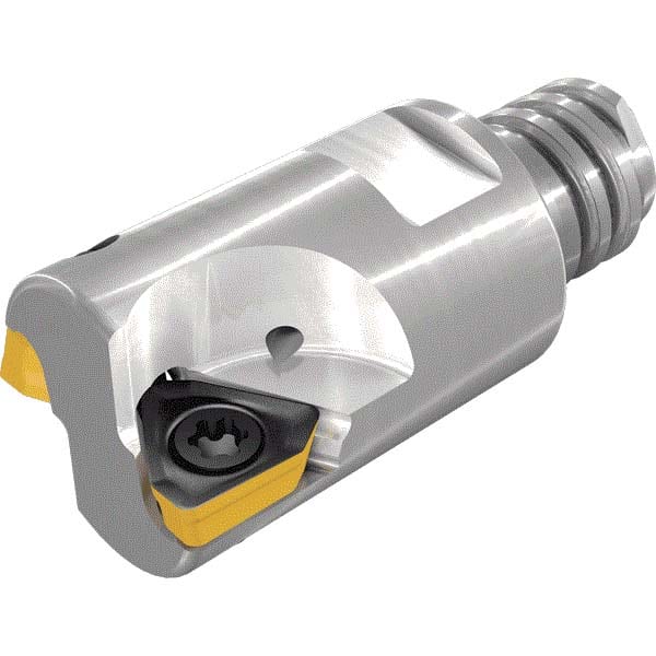 Indexable Square-Shoulder End Mill: HM390 ETPD.5003MMT0805, 0.5000'' Cut Dia, 0.4800'' Shank Dia, T08 Modular Connection, Uses 3, Through Coolant,