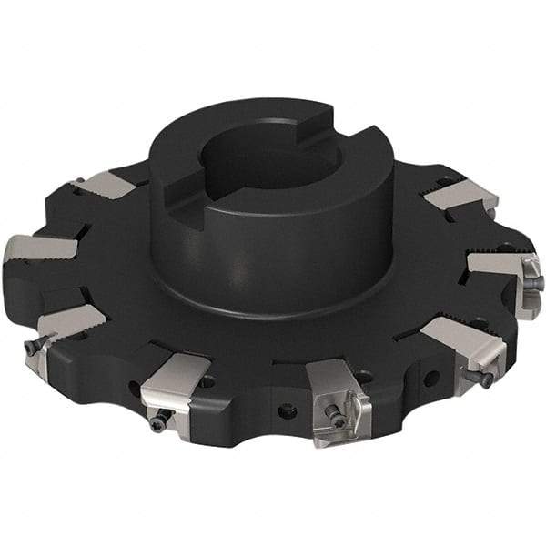 Seco - Shell Mount Connection, 0.669" Cutting Width, 43.82mm Depth of Cut, 160mm Cutter Diam, 40mm Hole Diam, 5 Tooth Indexable Slotting Cutter - R335.25 Toolholder, XNHQ 1407 Insert, Right Hand Cutting Direction - Eagle Tool & Supply