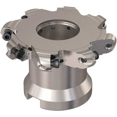 Seco - Shell Mount Connection, 0.472" Cutting Width, 20mm Depth of Cut, 80mm Cutter Diam, 27mm Hole Diam, 4 Tooth Indexable Slotting Cutter - R335.29 Toolholder, RP.. 1204 Insert, Right Hand Cutting Direction - Eagle Tool & Supply