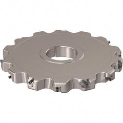 Seco - Arbor Hole Connection, 0.787" Cutting Width, 64.34mm Depth of Cut, 200mm Cutter Diam, 50mm Hole Diam, 7 Tooth Indexable Slotting Cutter - R335.25 Toolholder, XNHQ 12 Insert, Neutral Cutting Direction - Eagle Tool & Supply