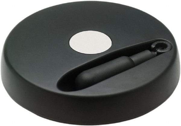 Elesa - 4.92" Diam, Technopolymer Handwheel with Fold Away Handle - 1.02" Hub Diam - Eagle Tool & Supply