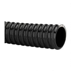 Made in USA - 1-1/2" ID, 28 Hg Vac Rating, 75 psi, PVC Vacuum & Duct Hose - 100' Long, Black, 4" Bend Radius, -10°F Min - Eagle Tool & Supply