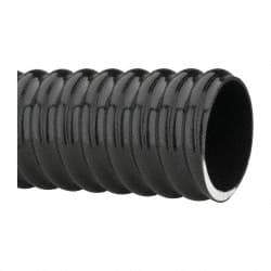 Made in USA - 2" ID, 28 Hg Vac Rating, 70 psi, PVC Vacuum & Duct Hose - 100' Long, Black, 5" Bend Radius, -10°F Min - Eagle Tool & Supply