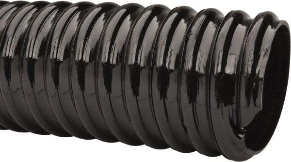 Made in USA - 2-1/2" ID, 28 Hg Vac Rating, 65 psi, PVC Vacuum & Duct Hose - 100' Long, Black, 7" Bend Radius, -10°F Min - Eagle Tool & Supply