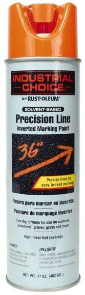 Rust-Oleum - 17 fl oz Orange Marking Paint - 600' to 700' Coverage at 1" Wide, Solvent-Based Formula - Eagle Tool & Supply