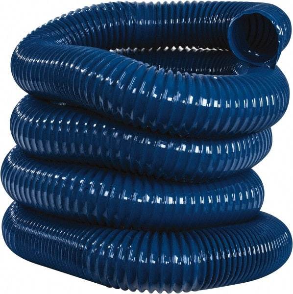 Hi-Tech Duravent - 4" ID, 25' Long, PVC Blower & Duct Hose - Blue, 5-1/2" Bend Radius, 17 In/Hg, 11 Max psi, -20 to 180°F, Abrasion and Chemical Resistant - Eagle Tool & Supply