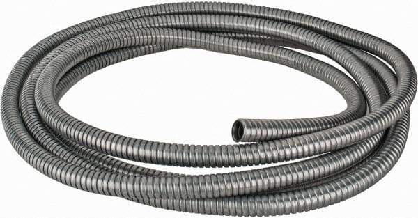 Federal Hose - 7/8" ID, -60 to 400°F, Galvanized Steel Unlined Flexible Metal Duct Hose - 4.1" Bend Radius, 25' Long - Eagle Tool & Supply