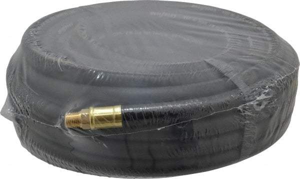 Continental ContiTech - 3/8" ID x 0.669" OD 50' Long Multipurpose Air Hose - MNPT x MNPT Ends, 200 Working psi, -40 to 190°F, 1/4" Fitting, Black - Eagle Tool & Supply